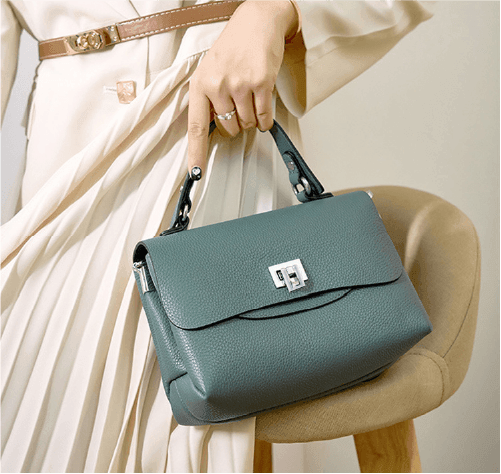 Bolsa Feminina Compacta de Couro Genuíno