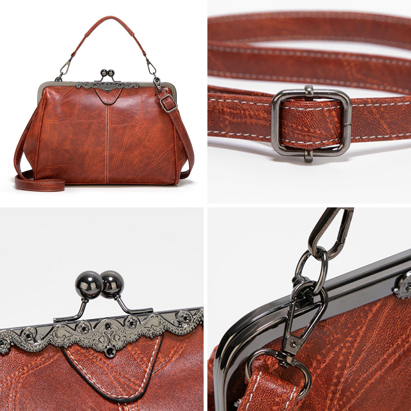 Bolsa Vintage com Alça Superior Adelyne