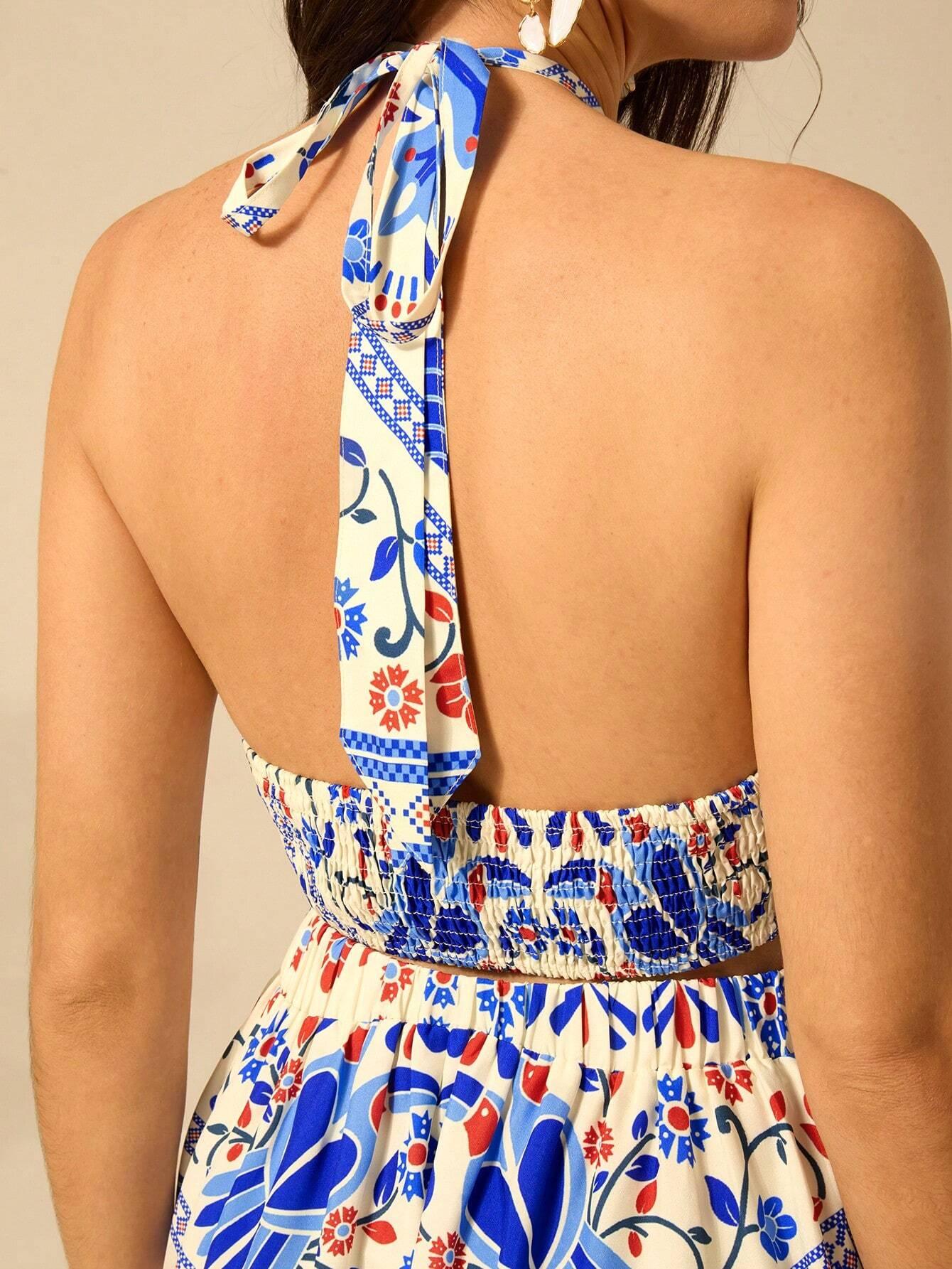 Vestido Longo Boho Floral com Costas Nuas