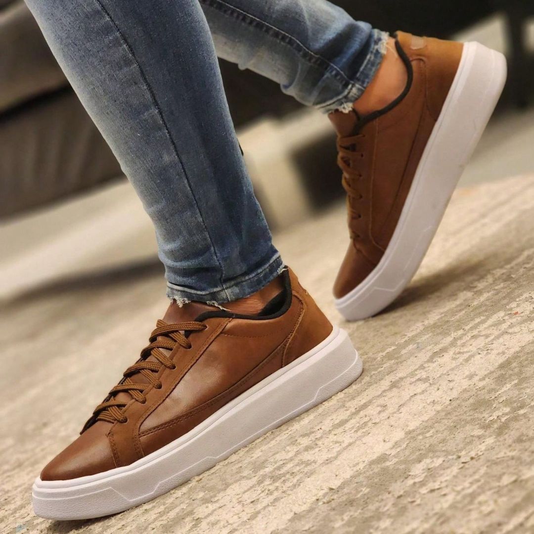 Sapatênis Masculino Casual Marrom Flex