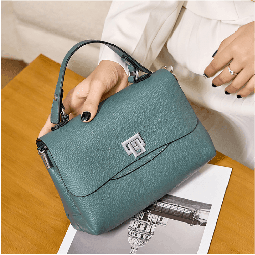 Bolsa Feminina Compacta de Couro Genuíno