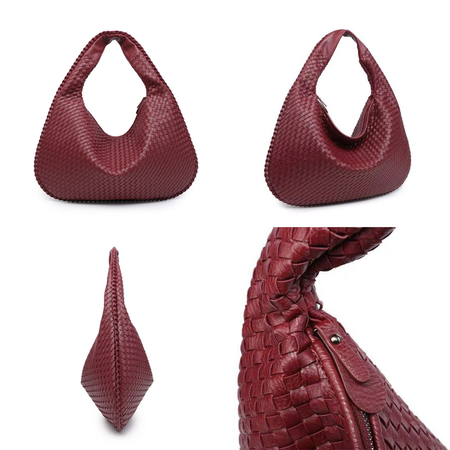 Bolsa de Ombro em Couro Trançado Élen