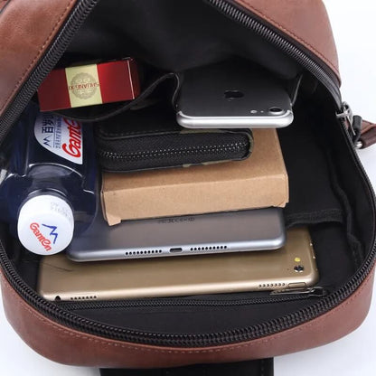 Mochila Masculina de Couro Perry