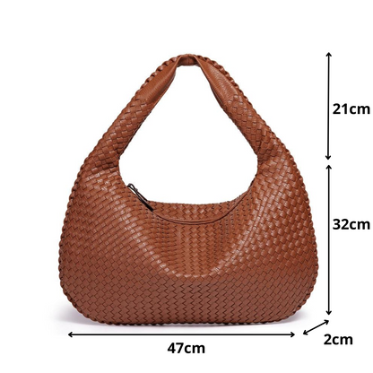 Bolsa de Ombro em Couro Trançado Élen