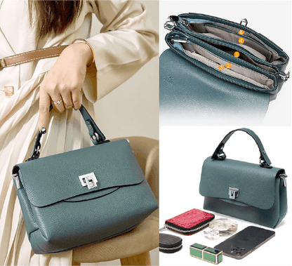 Bolsa Feminina Compacta de Couro Genuíno