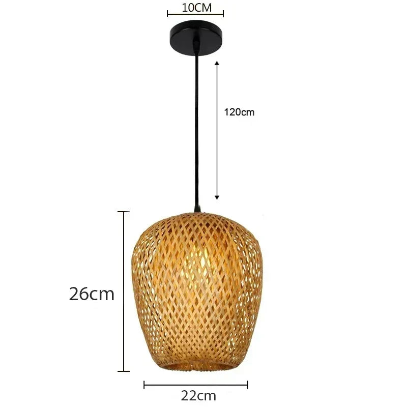 Luminária Pendente Bambu Rattan