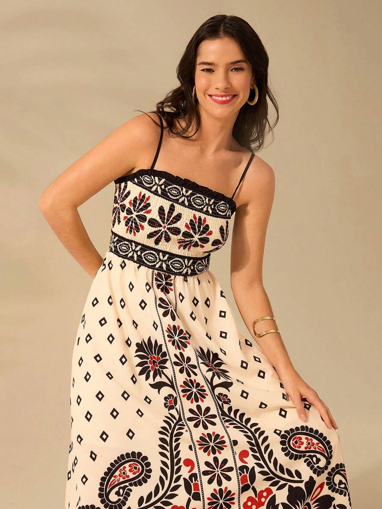 Vestido Longo Boho Floral Tropical