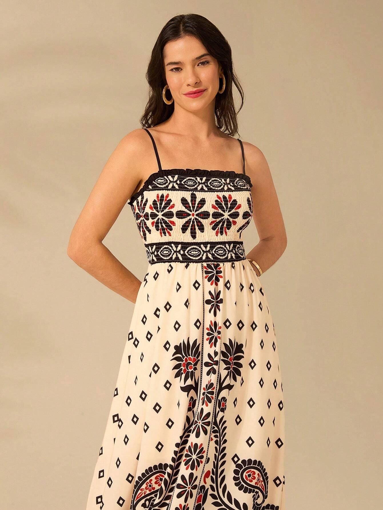 Vestido Longo Boho Floral Tropical
