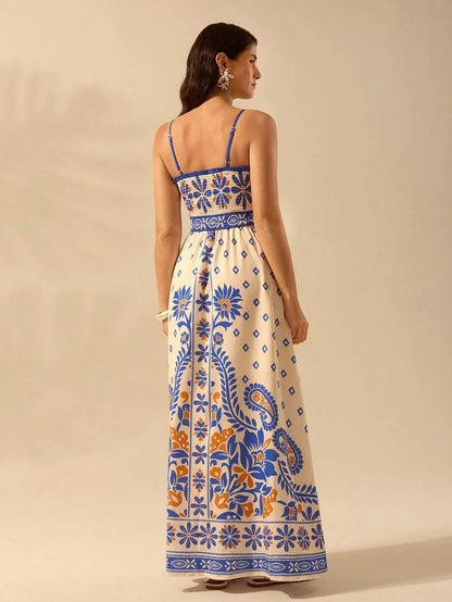 Vestido Longo Boho Floral Tropical