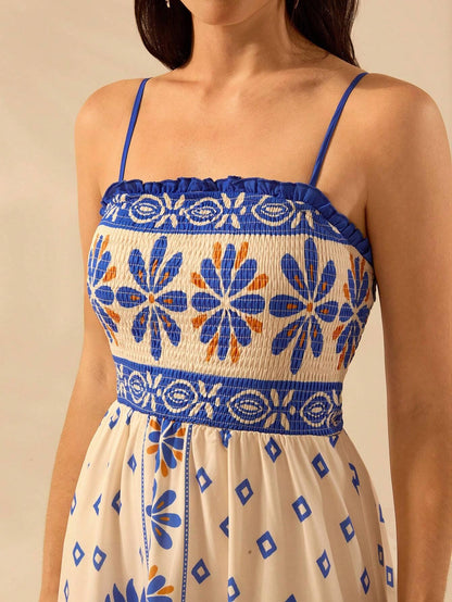 Vestido Longo Boho Floral Tropical