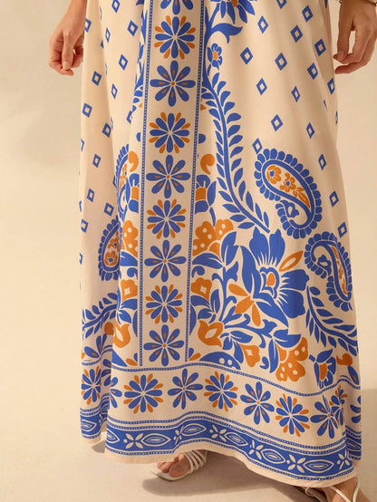 Vestido Longo Boho Floral Tropical