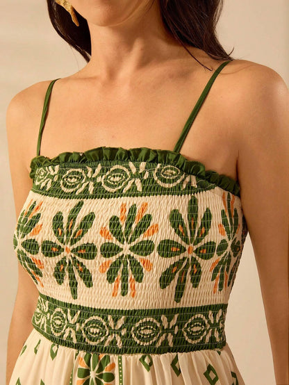 Vestido Longo Boho Floral Tropical