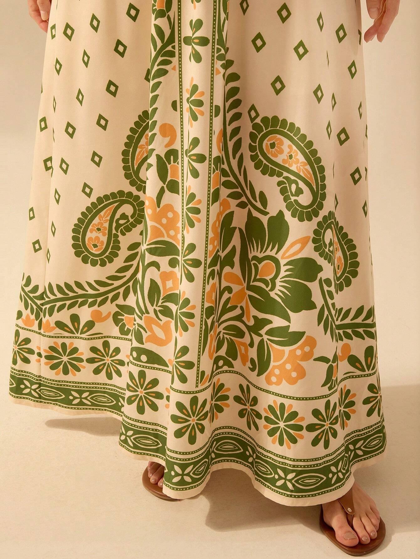 Vestido Longo Boho Floral Tropical