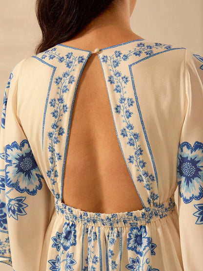 Vestido Midi Casual com Decote em V