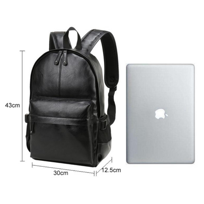 Mochila de Couro Compacta Modelo Urbano Notebook 14 Polegadas