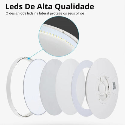 Plafon De Teto Led Sobrepor Estilo Amadeirado Plafon 0004 My Store 