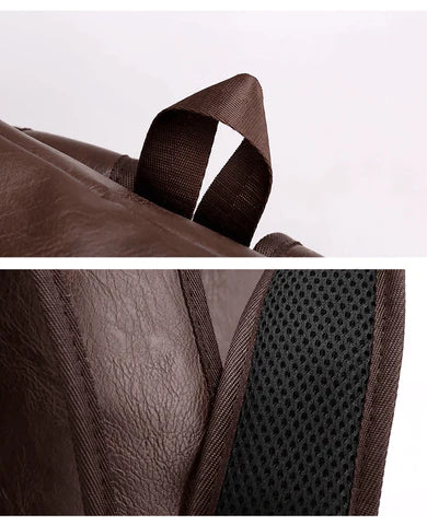 Mochila Masculina em Couro Genuino - Hermez Premium