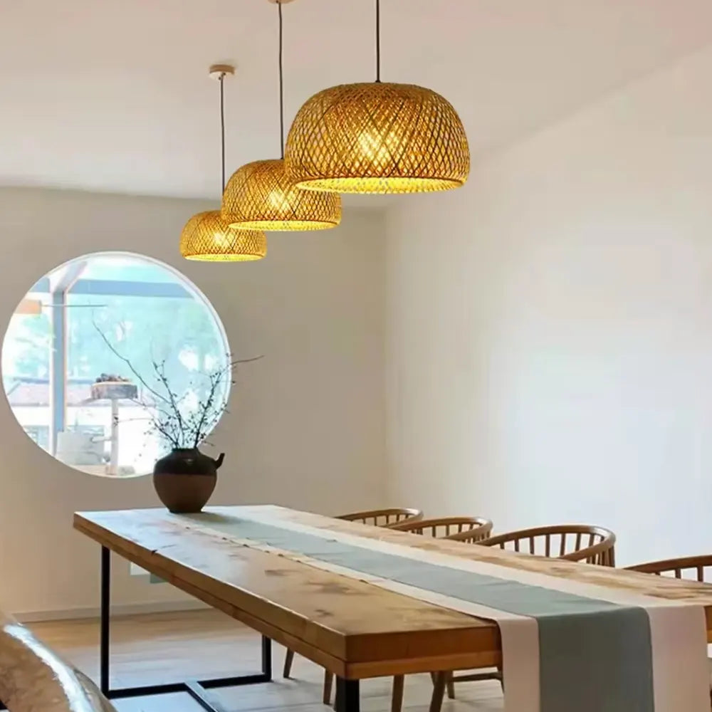 Luminária Pendente Bambu Organic Loom