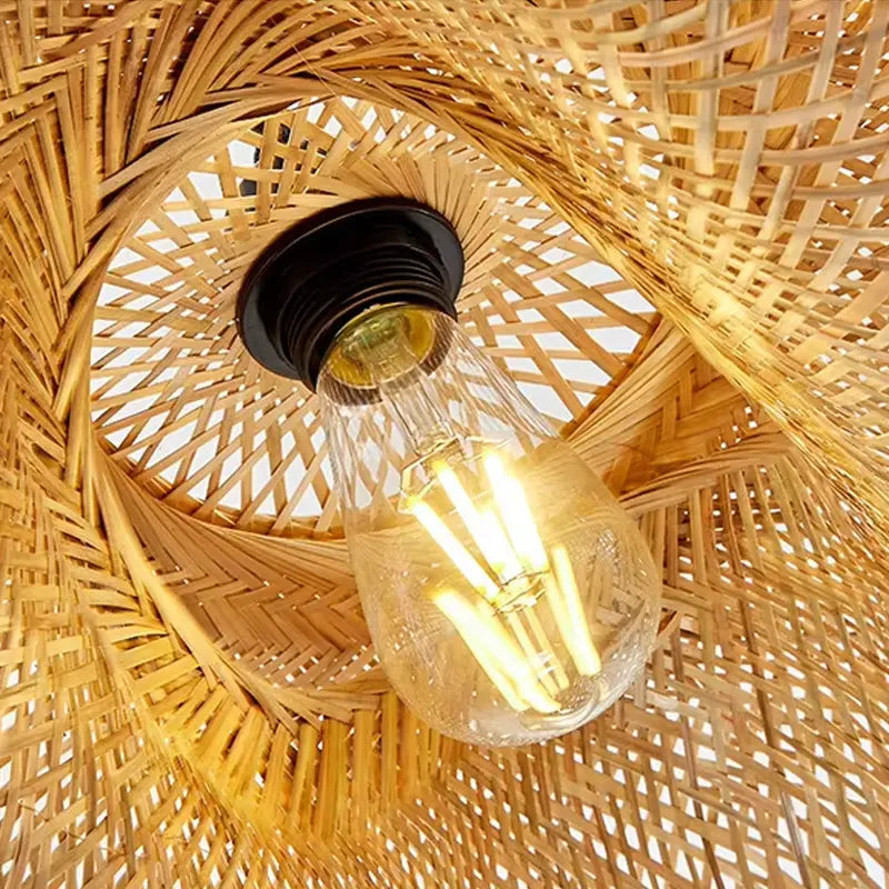 Luminária Pendente Bambu Rattan