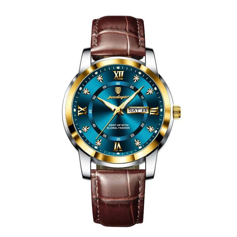 Relógio Masculino Poedagar Apollen de Couro