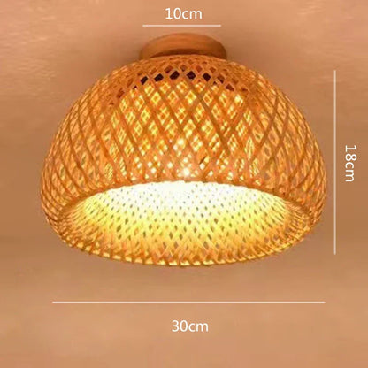 Luminária de Teto de Bambu Rattan Solis