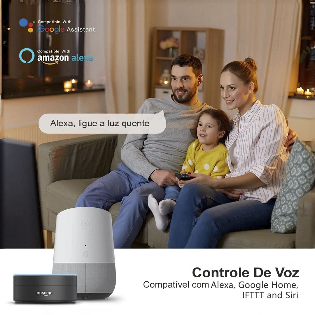 Plafon Led Sobrepor Redondo Smart Home Led Lights WIFI Voice Control Alexa Google Yandex
