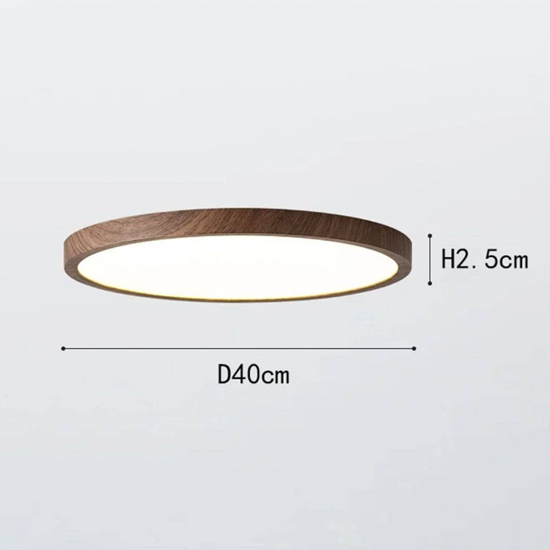Plafon Led Sobrepor Redondo Wooden Plafon 0006 My Store 40cm 3 Cores de Luz (Quente / Neutra / Fria) 