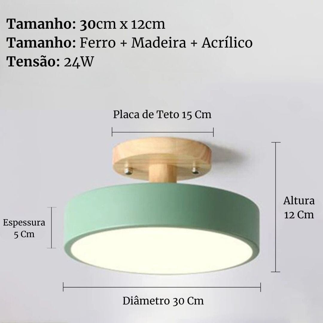 Luminária de Teto Plafon Redondo Led Estilo Nórdico Plafon 0010 My Store 