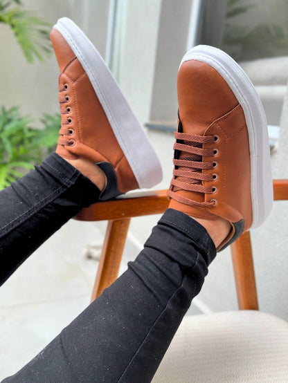 Sapatênis Masculino Casual Marrom Basic