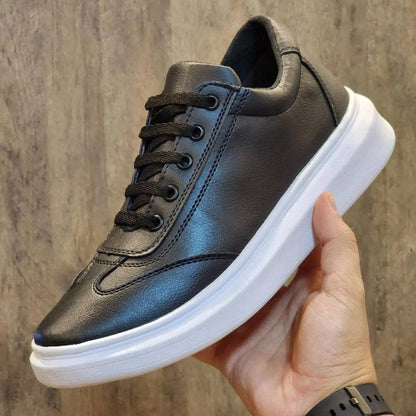 Sapatênis Preto Masculino Casual Sola Alta Canvas