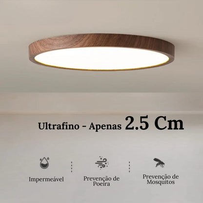 Plafon Led Sobrepor Redondo Wooden Plafon 0006 My Store 