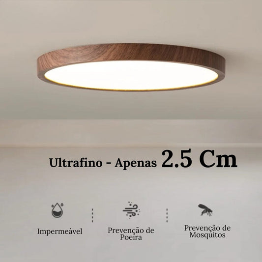 Plafon Led Sobrepor Redondo Wooden Plafon 0006 My Store 