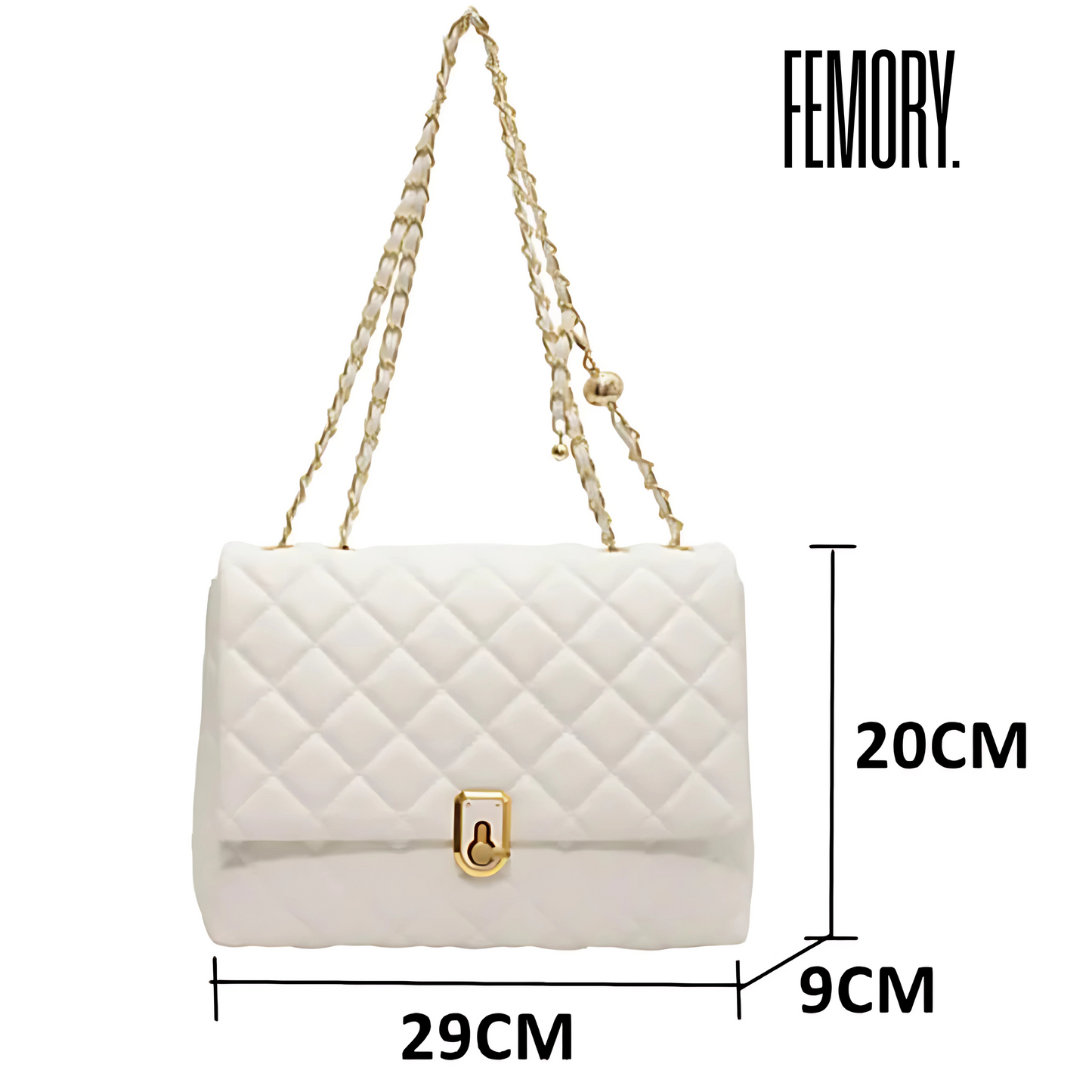 Bolsa Feminina Acolchoada em Couro Modelo Chain