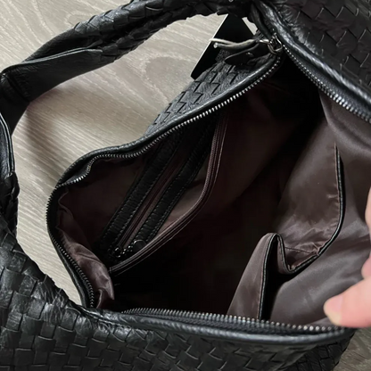 Bolsa de Ombro em Couro Trançado Élen