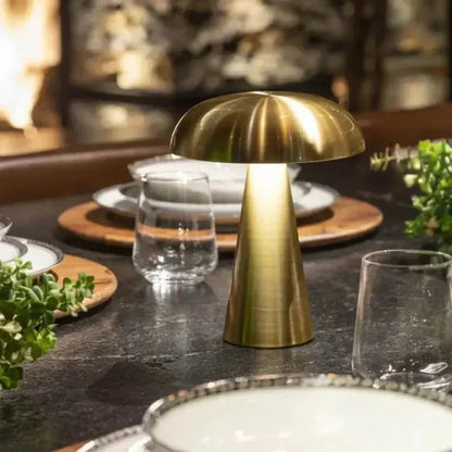 Luminária de Mesa Decorativa Cogumelo Recarregável com Base em Metal Abajur 0007 My Store 