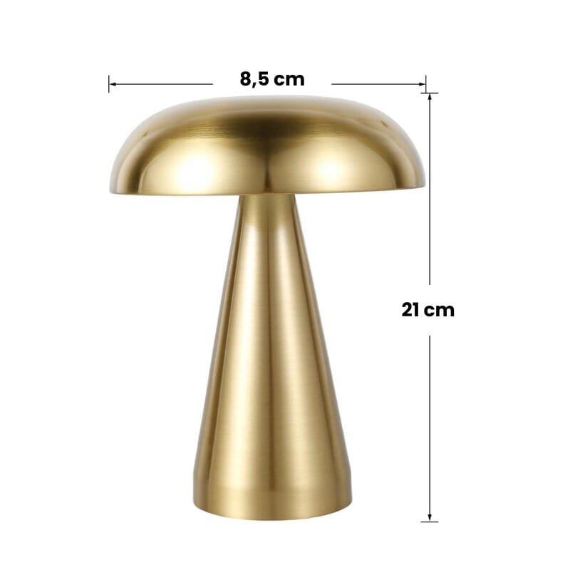 Luminária de Mesa Decorativa Cogumelo Recarregável com Base em Metal Abajur 0007 My Store 