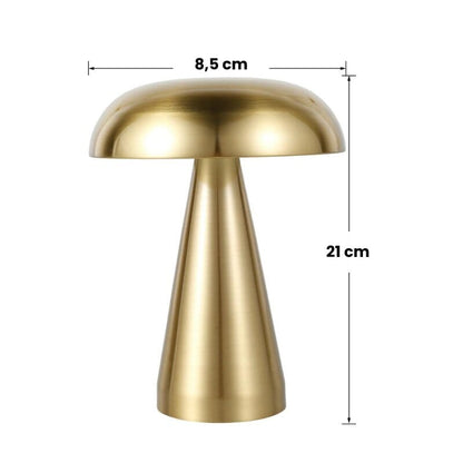Luminária de Mesa Decorativa Cogumelo Recarregável com Base em Metal Abajur 0007 My Store 