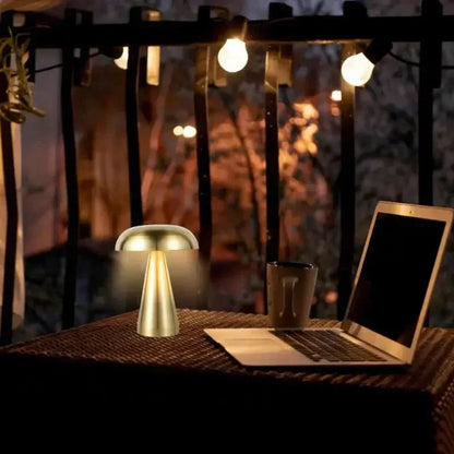 Luminária de Mesa Decorativa Cogumelo Recarregável com Base em Metal Abajur 0007 My Store 