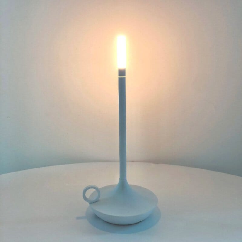 Luminária de Mesa Estilo Vela Recarregável Sem Fio Abajur 0008 My Store Branco 