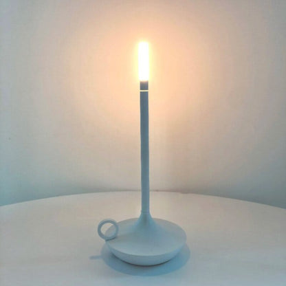 Luminária de Mesa Estilo Vela Recarregável Sem Fio Abajur 0008 My Store Branco 