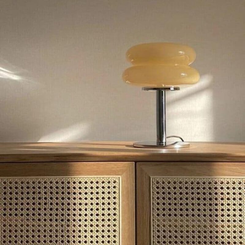 Luminária de Mesa Moderna em Vidro e Aço Inoxidável Abajur 0001 My Store 