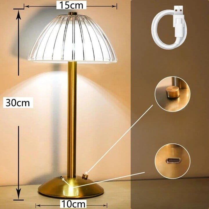 Luminária de Mesa Vintage Recarregável e Sem Fio Abajur 0004 My Store 