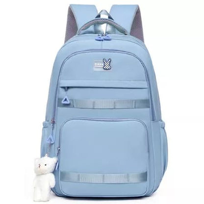 Mochila Feminina Little Rabbit Para Faculdade e Escolar Com Chaveiro