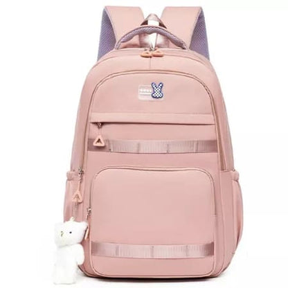 Mochila Feminina Little Rabbit Para Faculdade e Escolar Com Chaveiro