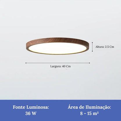 Plafon Led Sobrepor Redondo Wooden Plafon 0006 My Store 