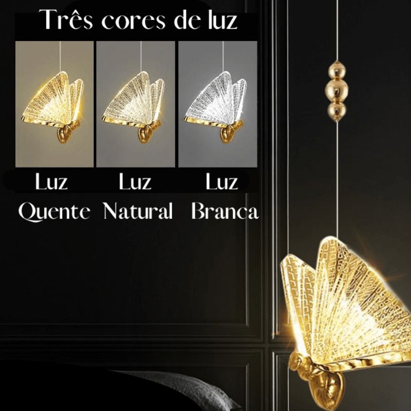 Pendente Butterfly para Sala Lustre 0008 My Store 