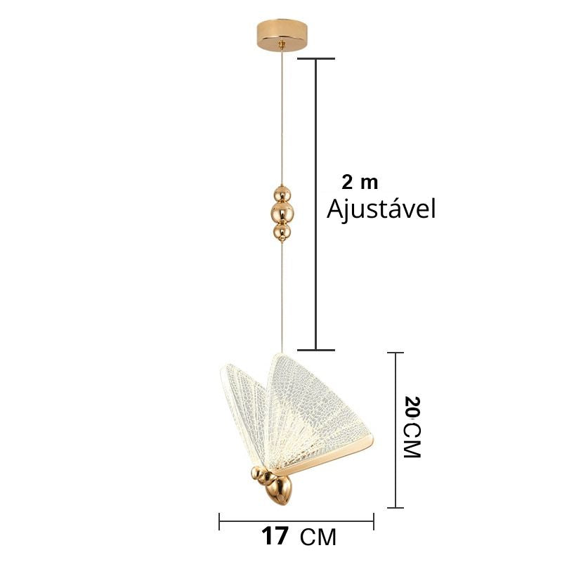 Pendente Butterfly para Sala Lustre 0008 My Store 